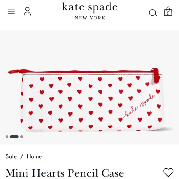 NEW Kate Spade Mini Hearts Pencil Case - Picture 3 of 5